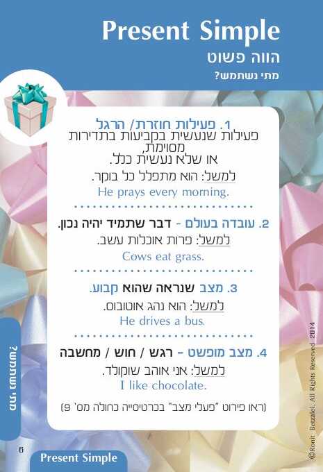 Present Simple – כל מה שצריך לדעת | רונית בצלאל | שיעור זום ממוקד