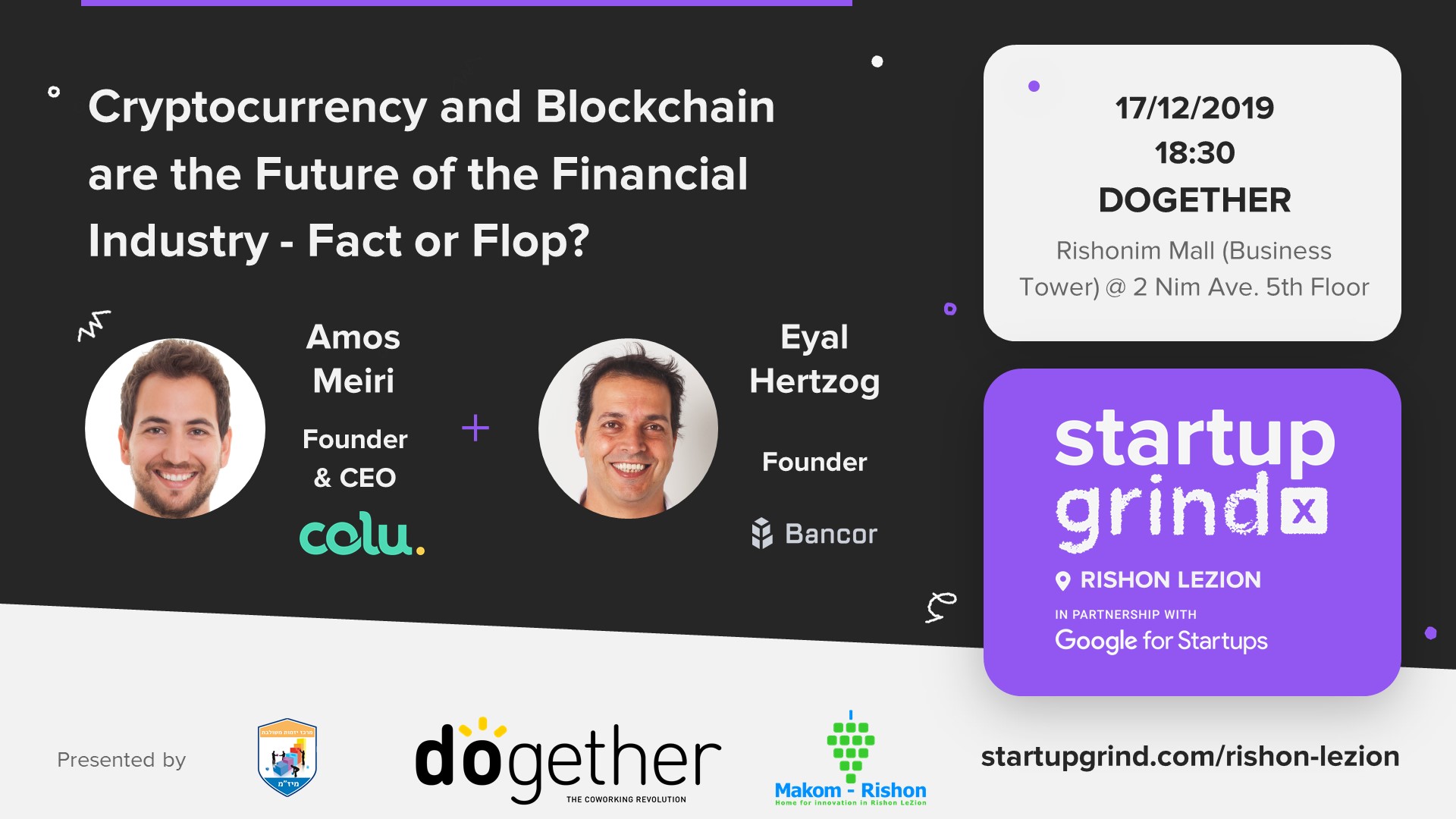 Cryptocurrency & Blockchain -  The Future of Industry or a Flop? ~ 6:30 PM, DOGETHER
